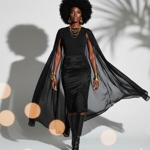 FRENCH CONNECTION women's 6 black embellished silk skirt